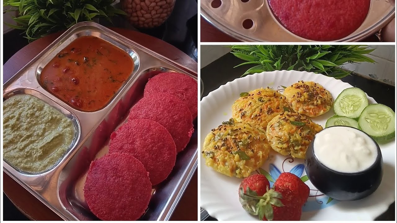 South Indian healthy 3 types of idli recipe, low fat idli recipe - YouTube