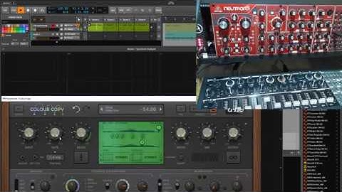 Behringer Neutron and MiniBrute 2S w Bitwig  and U-he Colour Copy NO talking.