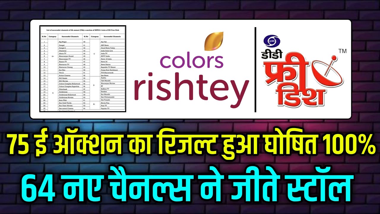 DD FREE DISH NEW UPDATE TODAY || 64 New Channels Won Slots on 75 E Auction || Breaking News !!!