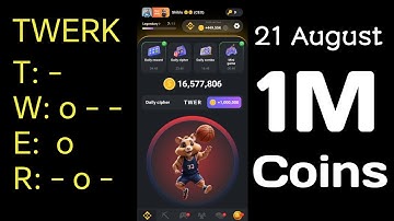 Hamster Kombat Daily Cipher Code 21 August 2024 |Hamster Kombat Morse Today Code 21 August 1 M Coins