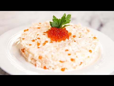 САЛАТ на НОВЫЙ ГОД 'Снежный' Который Съедается ПЕРВЫМ! БЫСТРЫЙ САЛАТ на НОВОГОДНИЙ СТОЛ 2025!