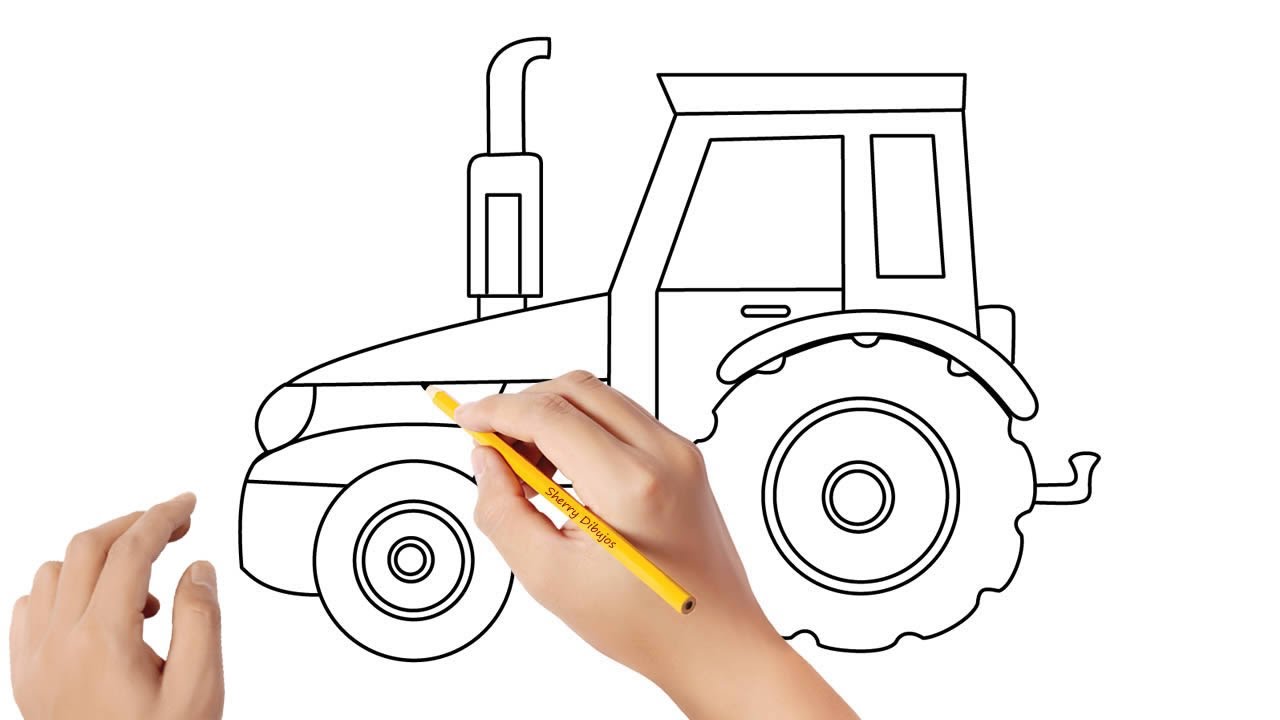 Cómo dibujar un tractor | Dibujos sencillos - thptnganamst.edu.vn