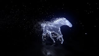 Horse Particles Logo intro template Green Screen video HD No Copyright