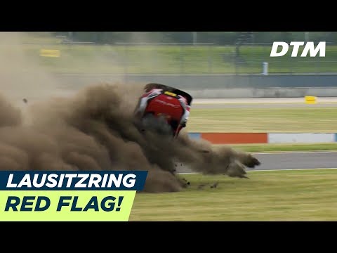 René Rast goes over - Red Flag! - DTM Lausitzring 2018