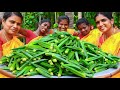 LADY FINGER KURKURE |Farm Fresh Okra Recipe Cooking | Village Style Kurkure Recipe | Cooking Kurkure