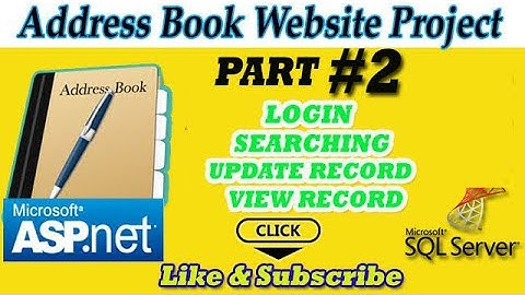 Address Book Project in asp.net PART#2