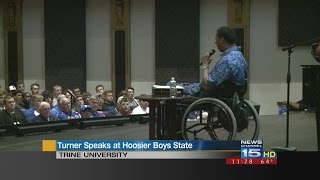 Landon Turner speaks at Hoosier Boys State on 16