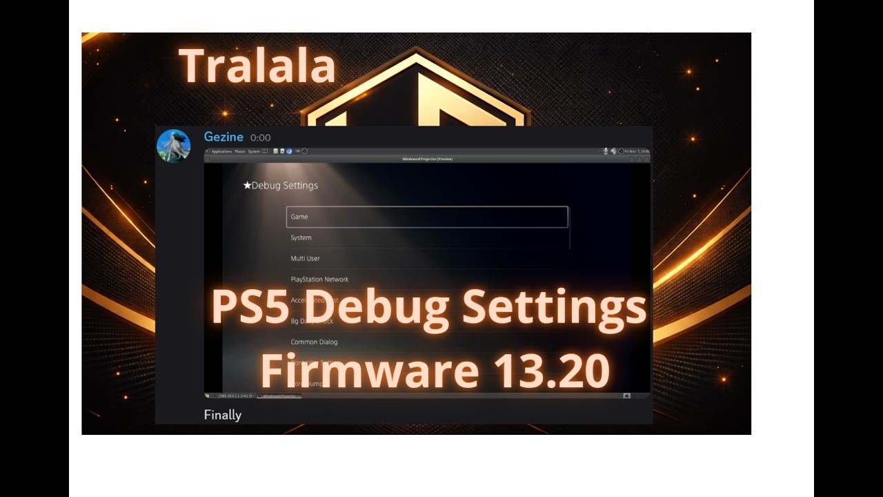 PS5 Debug Settings Firmware 13.20 by Gezine - YouTube