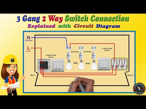 3 Gang 2 Way Switch Connection How To, 3 Way Gang Switch Wiring Diagram