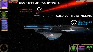 USS Excelsior VS Klingon K'tinga Class | Sulu VS The Klingons | Star Trek Bridge Commander Battle |