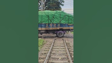 Loaded Truck stucked on rail crossing. #railway  #shorts