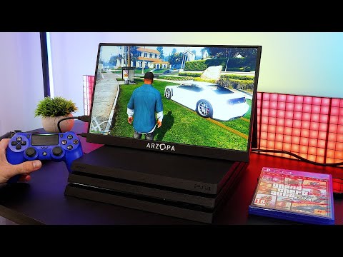 PS4 Pro Portable Setup Arzopa G1 15 6 1080p 144Hz Monitor GTA 5
