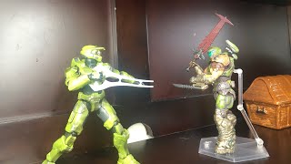 Doom slayer vs master chief (stop motion)