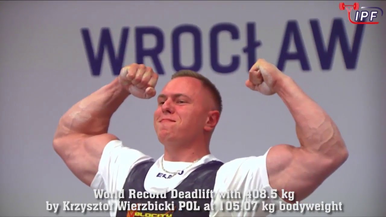 Кшиштоф Вержбицкий вес атлета 105.7 кг тянет 388 кг, 408.5 кг, 420 кг в однослойной экипировке