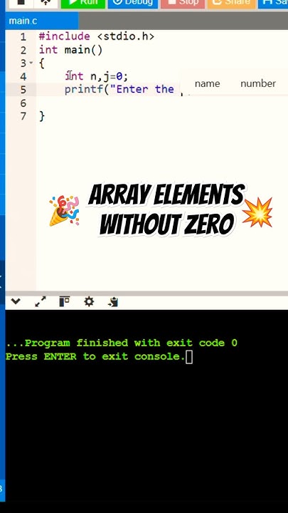 day14 of 100days||program to print array elements w/o 0.TCS Nqt ...
