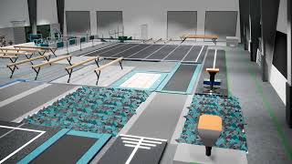 Beautiful new Gymnastics Facility Design - 3D Fly Through