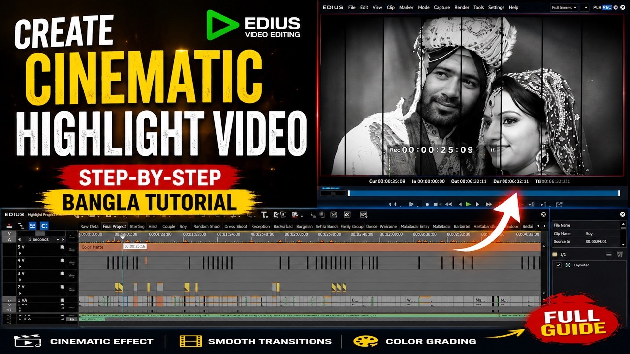 🎥 Create Cinematic Highlight Video Editing in Edius | Step-by-Step ...