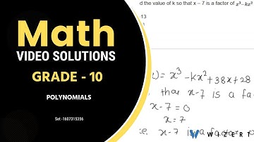 10th Grade Maths Video Lessons - Math Polynomials videos for Grade 10 - Set 1607315356
