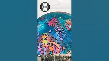 Las Vegas Sphere (Day): Stained-Glass Underwater—Glow Up (Real Balcony View)