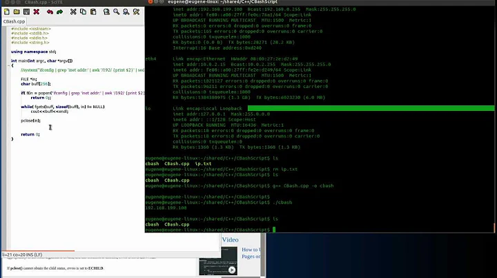 Running Linux System Commands and Shell scripts in C or C++ with grep awk sed popen