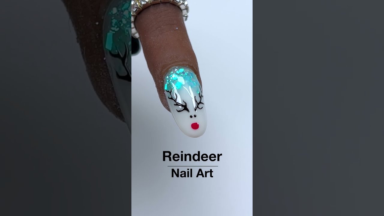 Reindeer nail art | Holiday Special Design 4 