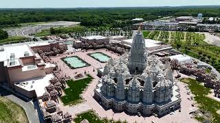 BAPS Swaminarayan Akshardam Hindi Temple by drone New Jersey USA