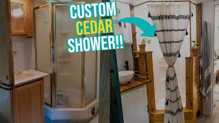 CtW 124 // DIY RV Cedar Shower Build! // Class C RV Bathroom Remodel