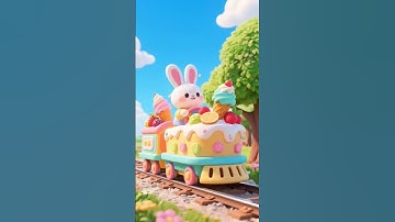 Cute 3D Rabbit Driving a Magical Train 🚂✨ | Adorable Animation | JungleManthan Shorts