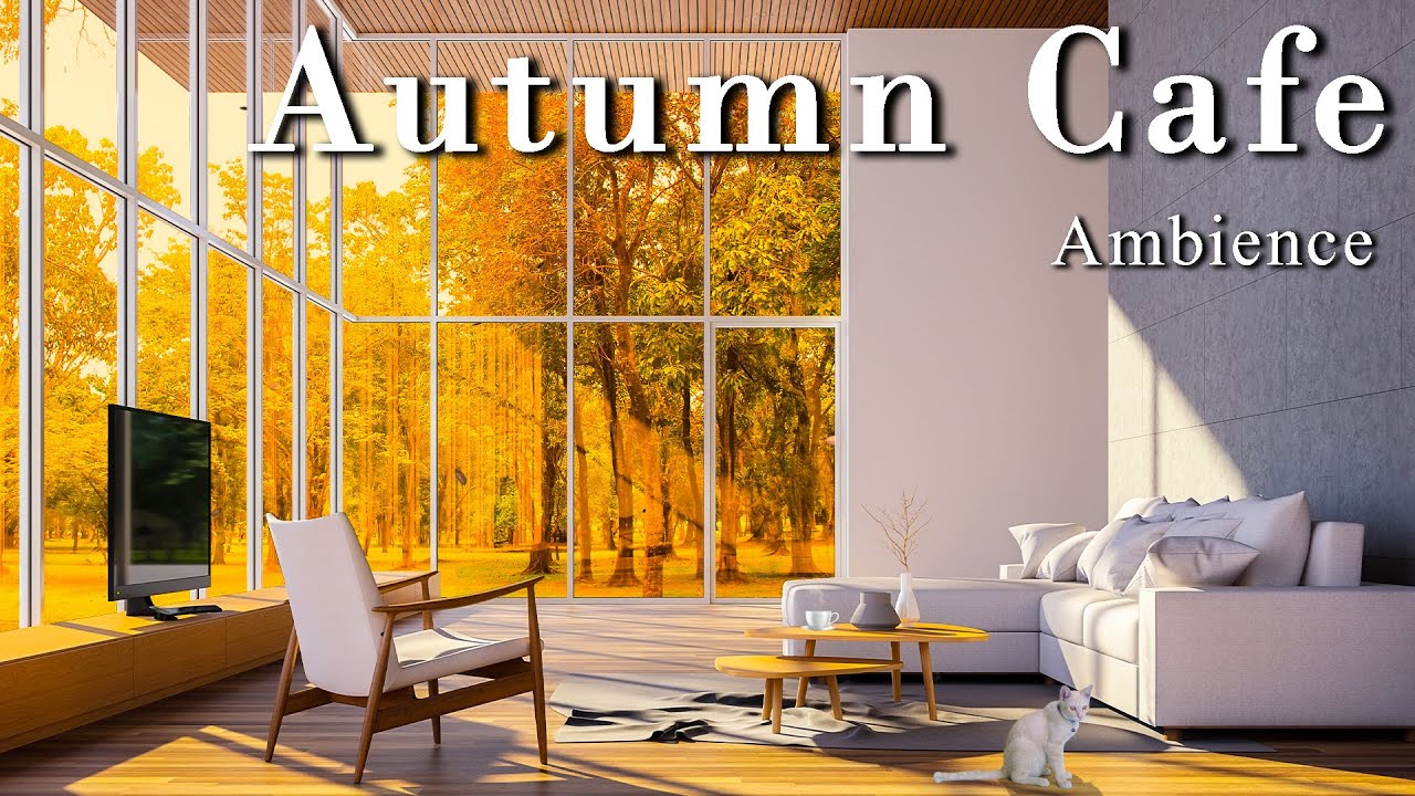 Autumn Cafe Ambience ☕ Fall Smooth Jazz, Cafe ASMR, Relaxing Jazz Music