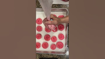 First time making macarons #baker #bakery #baking #macarons #raspberrymacarons #thecookiecornertx