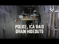 Police, ICA crack down on illegal immigrants using drains as hideouts image