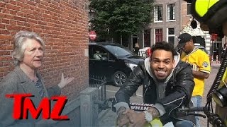 Chris Brown -- Can't Contain Himself as a Local Woman Rats Him Out