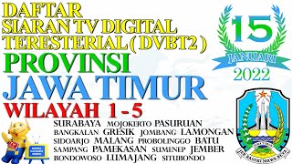 DAFTAR SIARAN TV DIGITAL TERESTERIAL (DVBT2) PROVINSI JAWA TIMUR 2022