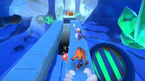 Crash Bandicoot: On the Run! - Snow Go Challenges - Gem Run, Break Crates, Time Trial