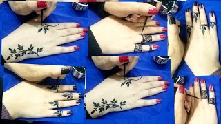 مجموعة# نقش #حناء أسود# للأصابع روعه😍A group of #henna #designs for fingers, amazing #😍 screenshot 4