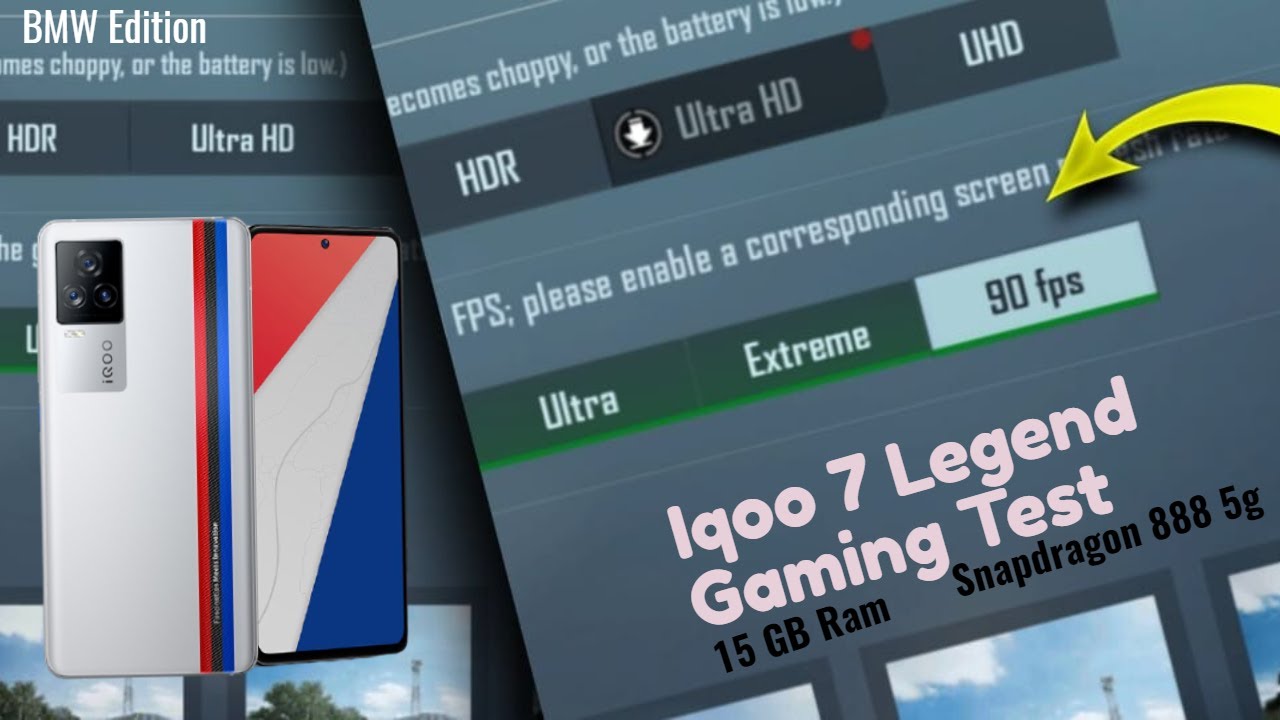 iQOO 7 Legend Gaming Test || Snapdragon 888 5g+12GB Ram || Playing BGMI || 90 FPS Gaming ||