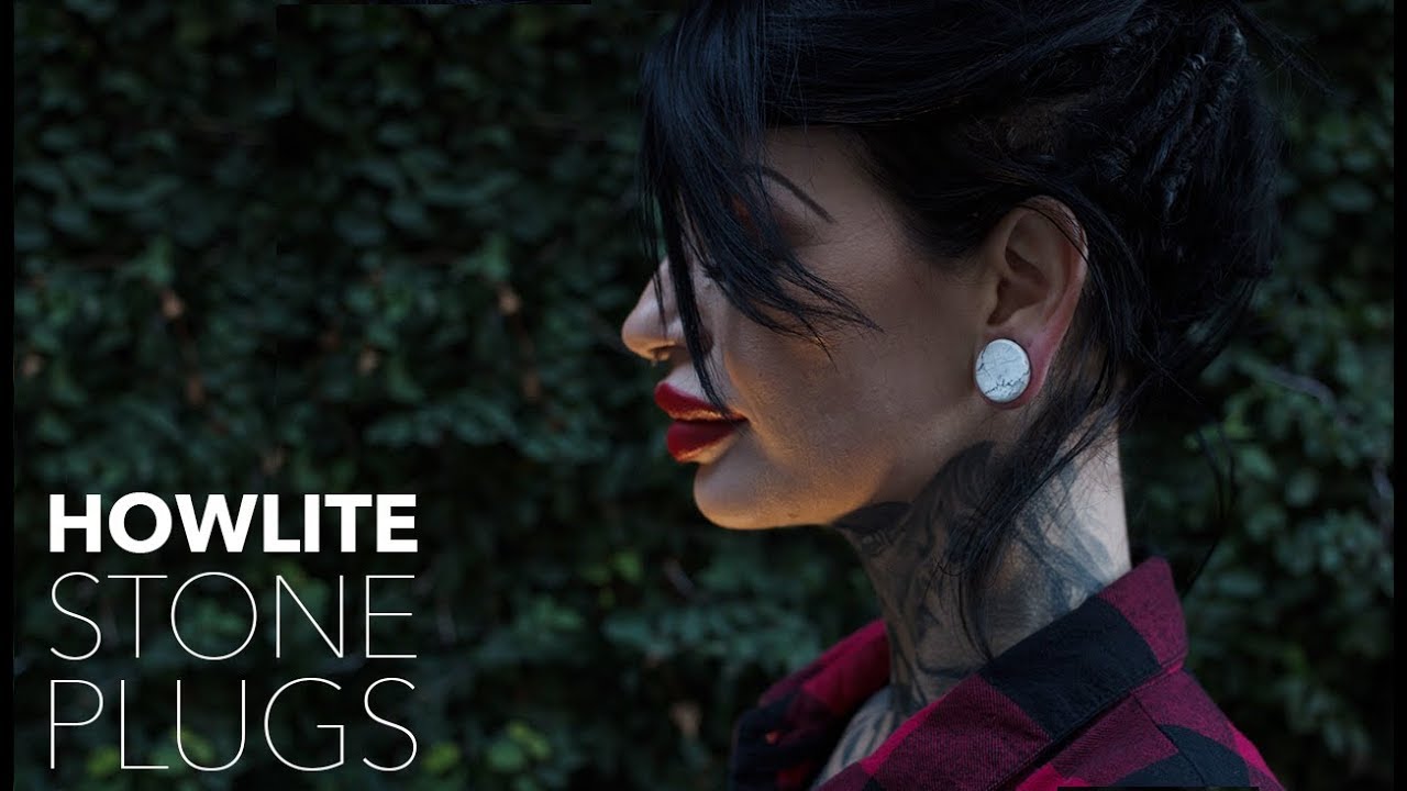 Howlite Stone Plugs (8G - 2 Inch) | UrbanBodyJewelry.com