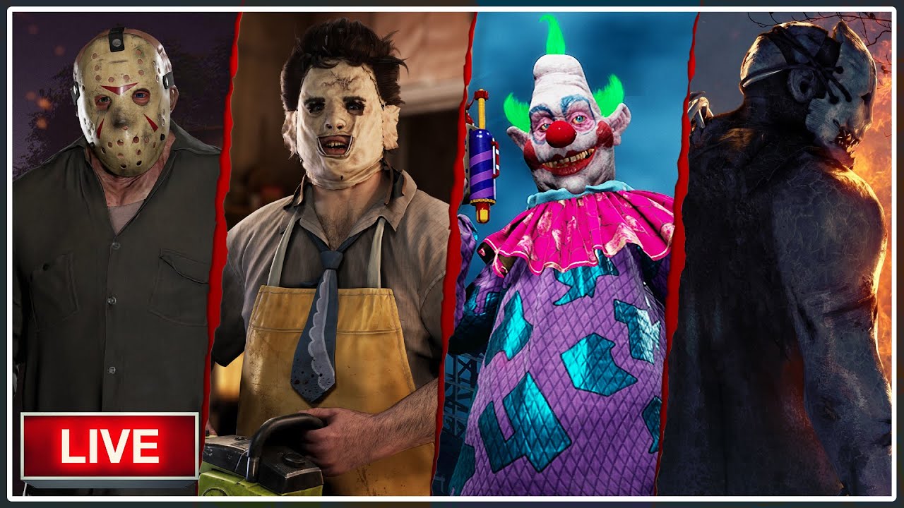 🔴Fatal 4-Way Asym Challenge! | F13, TCM, Killer Klowns, and Dead by Daylight | Interactive Streamer