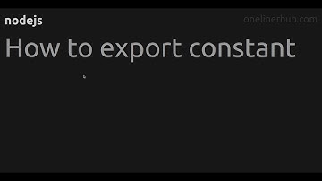 How to export constant