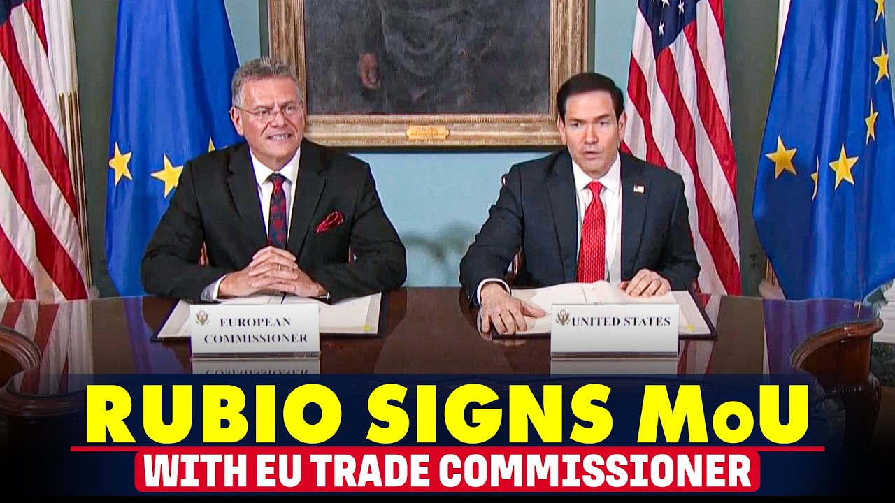 LIVE: Marco Rubio signs a MoU with EU Trade Commissioner | US | Iran war | Donald Trump
