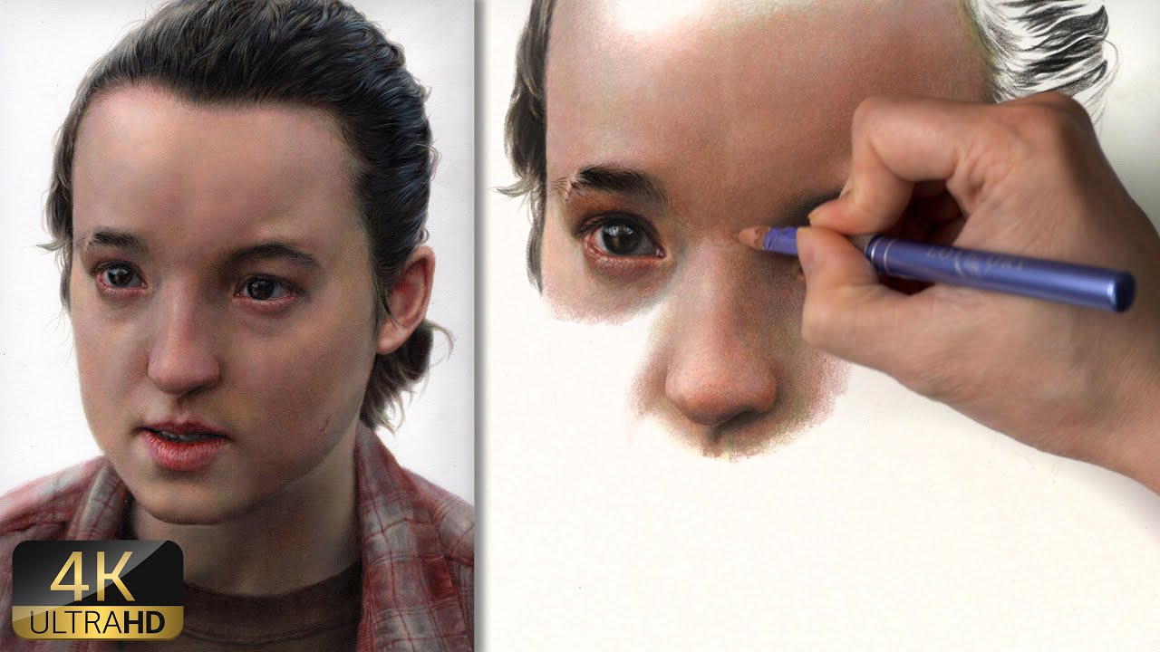 Real Time Drawing Ellie - The Last Of Us in Colored Pencil || Part 1