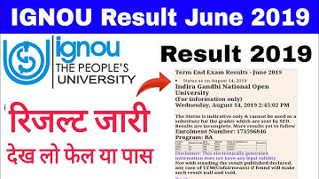 How To Check IGNOU June 2019 Result.