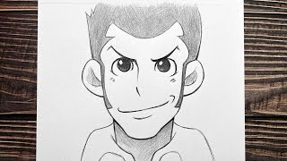 Easy anime drawings | how to draw Lupin III | anime boy drawing step by step for beginners