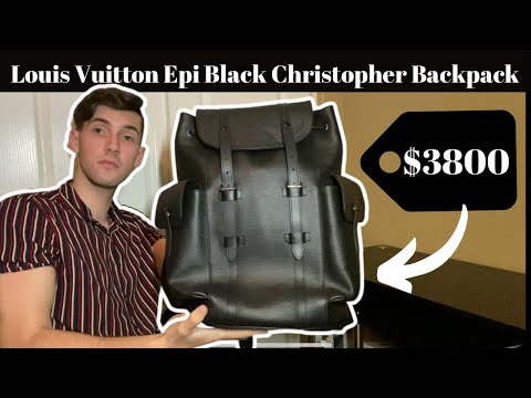 LOUIS VUITTON Black Epi Leather X Supreme Christopher Backpack Bag