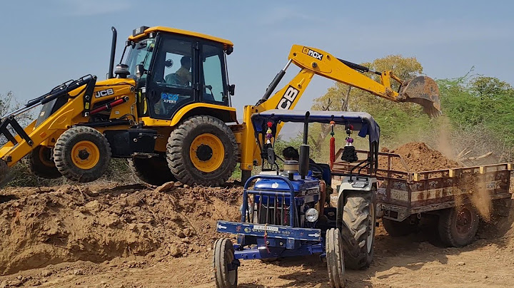 Part-1 JCB 3DX MUD LOADING IN TROLLEY || FARMTRAC 45 || MASSEY FERGUSON 1035 || OLD MASSEY TRACTOR