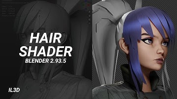 IL3d / Blender 2.93 /  Hair Shader Blender / evee render / Hair Cards method