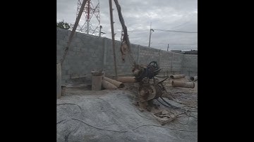 Thailand House Construction Site - Piling Tripod for boring  foundation holes #shorts #piling #site