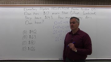 ACCUPLACER Review: Elementary Algebra Problem 105 - Mathematics with Dan Avedikian