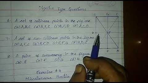 Exercise 4.3/ Objective type questions/6. A set of collinear points in the figure.