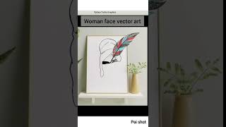 Woman face vector using puthon turtle #satisfying #creative #shorts